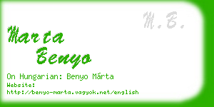 marta benyo business card